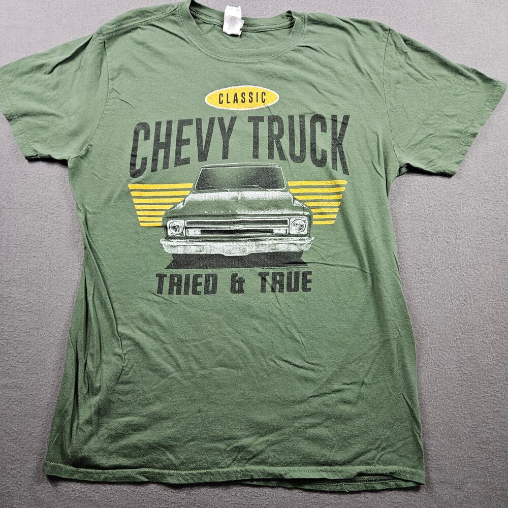 Chevy Truck Shirt Classic Green Short Sleeve Adult Large